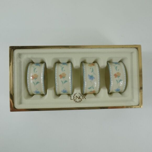 Lenox Porcelain Provencal Garde Set of 4 Napkin Rings * - Picture 1 of 9